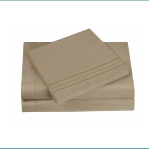 Microfiber Embroidery Sheet set-Taupe
