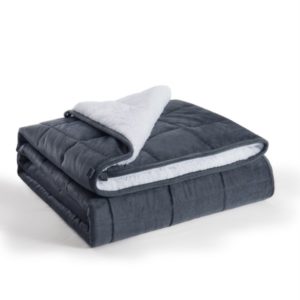 Calming Weighted Blanket-Reversible Sherpa-Gray/White
